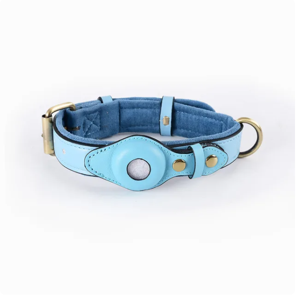 SmartTrack AirTag Halsband - Premium Leren GPS Halsband voor Honden
