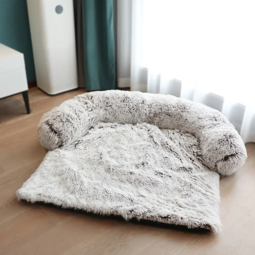 SnugNest Luxe Pluche Hondenbank voor Grote en Kleine Honden