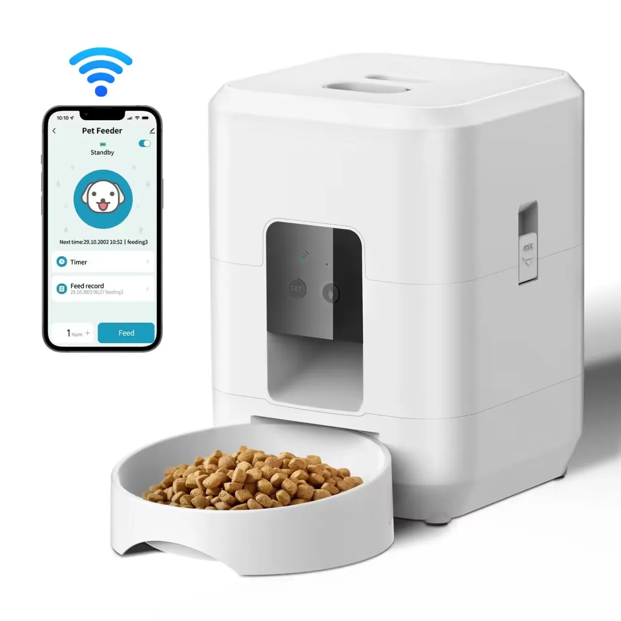 FeedWise Slimme Automatische Voerbak – WiFi Dierenvoeder voor Kat & Hond