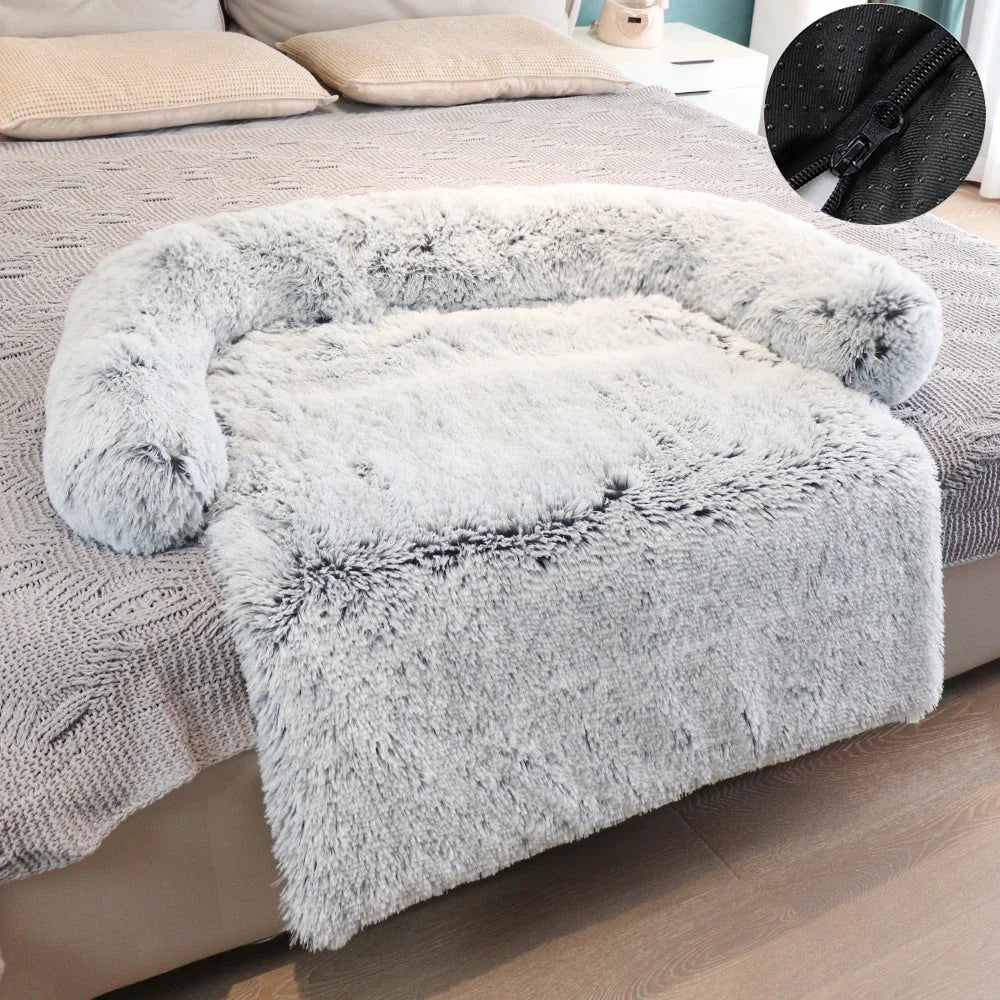 SnugNest Luxe Pluche Hondenbank voor Grote en Kleine Honden