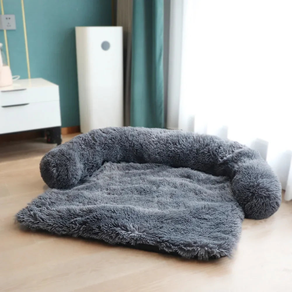 SnugNest Luxe Pluche Hondenbank voor Grote en Kleine Honden