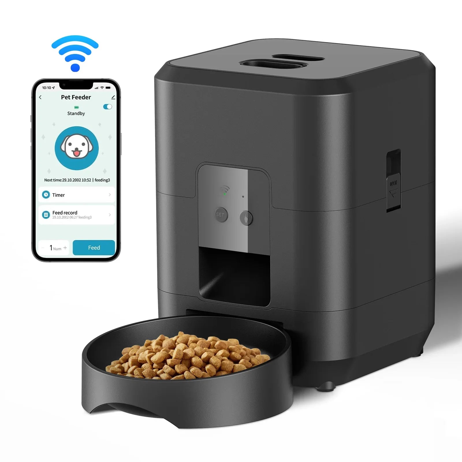 FeedWise Slimme Automatische Voerbak – WiFi Dierenvoeder voor Kat & Hond